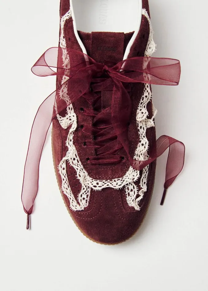 Tb490 Crochet Burgundy Leather Sneakers Women ALOHAS Sneakers