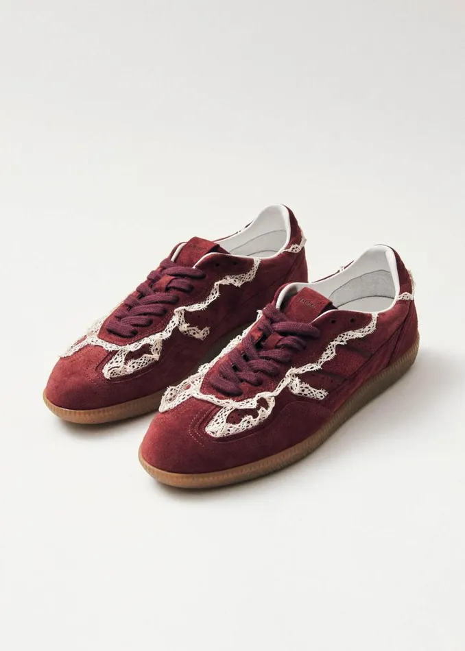 Tb490 Crochet Burgundy Leather Sneakers Women ALOHAS Sneakers
