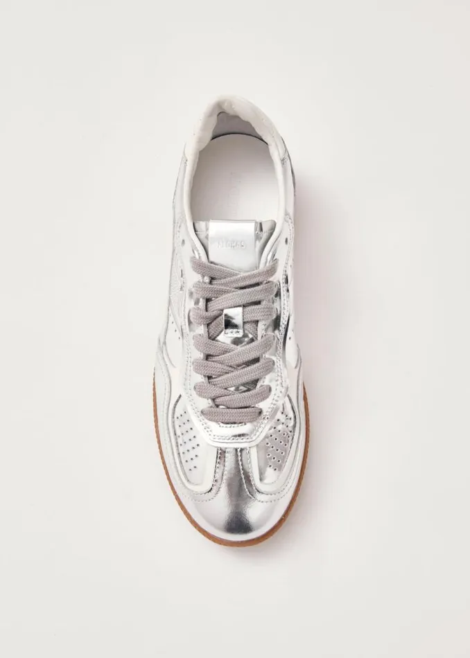 Tb490 Rife Shimmer Silver Cream Leather Sneakers WomenMen ALOHAS Sneakers