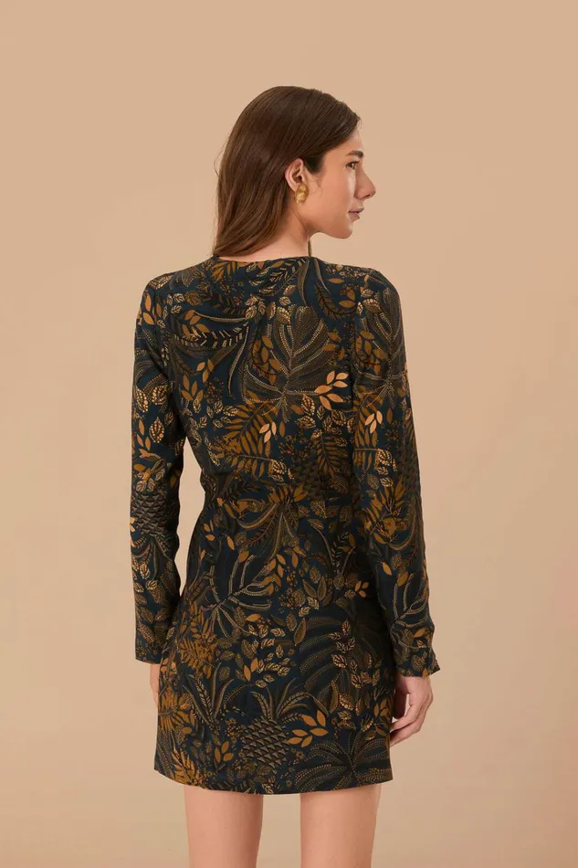 Teal Dotted Forest Lenzing Ecovero Viscose Wrap Mini Dress Women FARM Rio Mini Dresses Teal Dotted Forest Lenzing Ecovero Viscose Wrap Mini Dress Women FARM Rio Mini Dresses