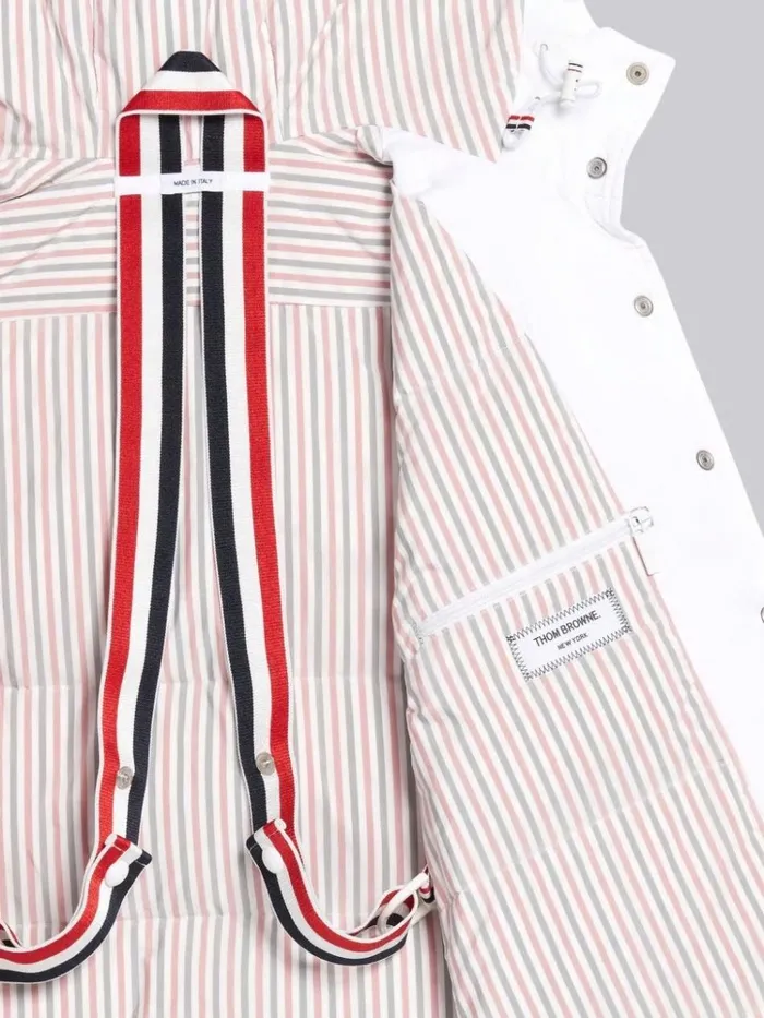 Tech Down Filled Poly Twill Hooded Shirtdress White Women Thom Browne Outerwear