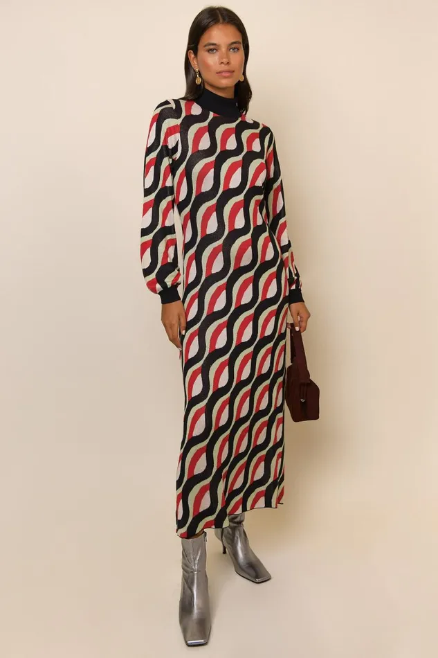 Teresa Vintage Wave Jacquard Women RIXO Knitwear