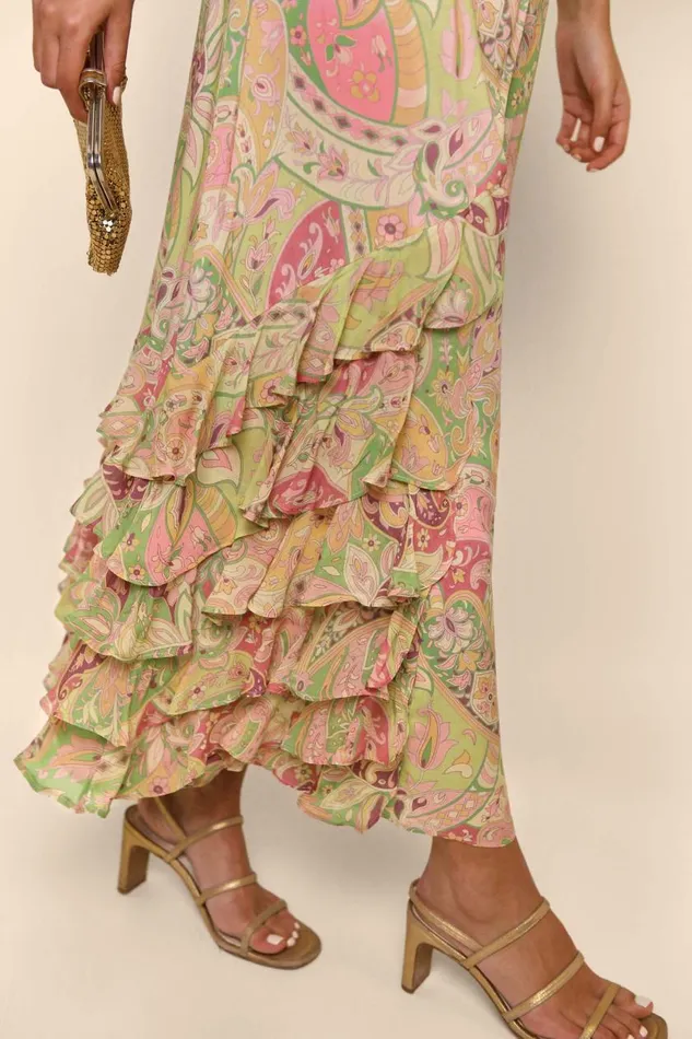 Thanvi Grace Paisley Green Women RIXO Dresses Thanvi Grace Paisley Green Women RIXO Dresses
