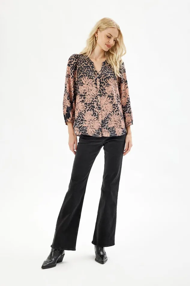 THEA SHIRT 16506 212 Rose Wood 212 Women IN FRONT BLOUSES SHIRTS