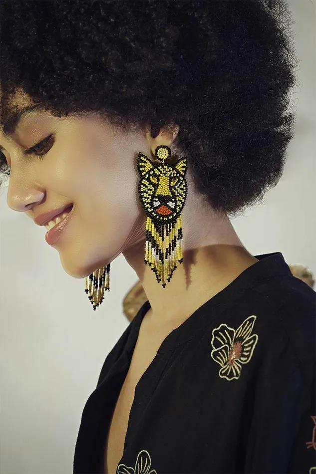 Tiger Beaded Earrings Tiger Beaded Earrings