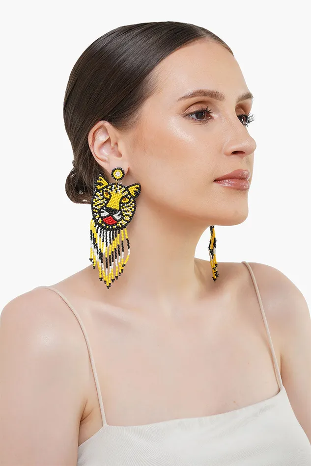 Tiger Beaded Earrings Tiger Beaded Earrings