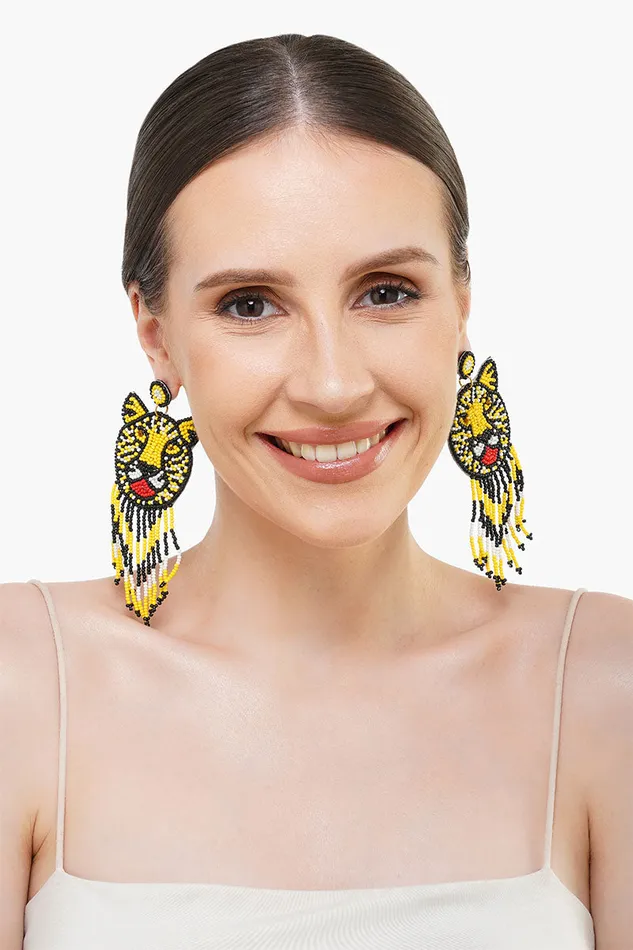 Tiger Beaded Earrings Tiger Beaded Earrings