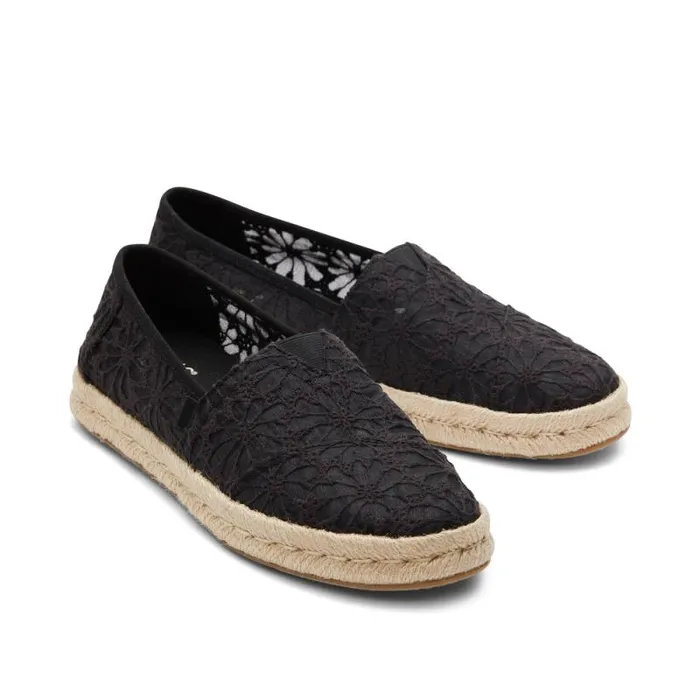 Toms Alpargatas Alpargata Rope 20 Espadrille Floral Lace Black 8211 Women Toms Alpargatas Alpargata Rope 20 Espadrille Floral Lace Black 8211 Women