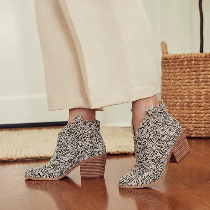 Toms Boots and Booties Constance Heeled Boot Mini Cheetah Suede 8211 Women Toms Boots and Booties Constance Heeled Boot Mini Cheetah Suede 8211 Women