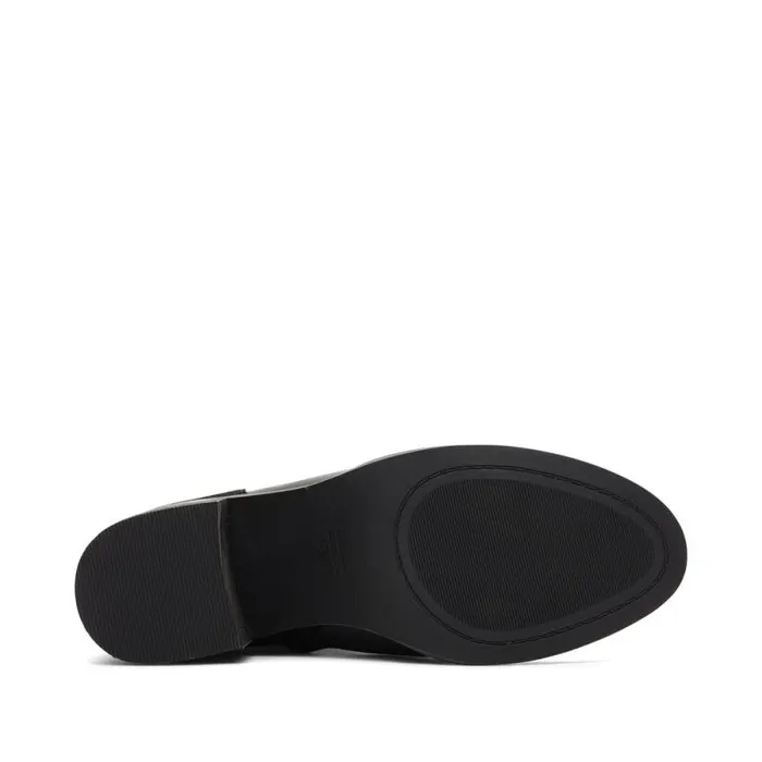 Toms Boots and Booties Evelyn Heeled Boot Leather Black Plush Foil 8211 Women Toms Boots and Booties Evelyn Heeled Boot Leather Black Plush Foil 8211 Women