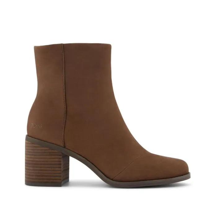 Toms Boots and Booties Evelyn Heeled Boot Oak Brown Leather 8211 Women