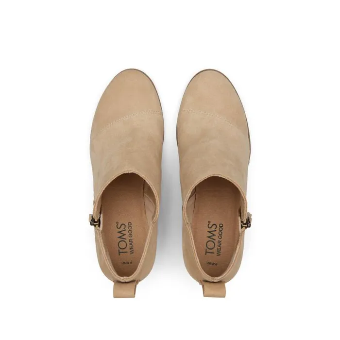 Toms Boots and Booties Goldie Wedge Boot Oatmeal Suede 8211 Women Toms Boots and Booties Goldie Wedge Boot Oatmeal Suede 8211 Women