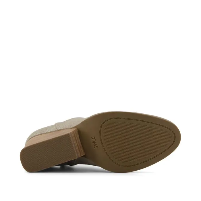 Toms Boots and Booties Hadley Heeled Boot Champagne Metallic Suede 8211 Women Toms Boots and Booties Hadley Heeled Boot Champagne Metallic Suede 8211 Women