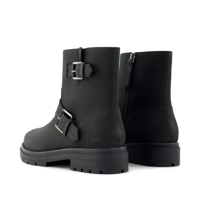 Toms Boots and Booties Ionie Moto Boot Black Nubuck Leather 8211 Women Toms Boots and Booties Ionie Moto Boot Black Nubuck Leather 8211 Women