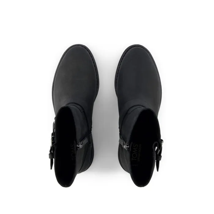 Toms Boots and Booties Ionie Moto Boot Black Nubuck Leather 8211 Women Toms Boots and Booties Ionie Moto Boot Black Nubuck Leather 8211 Women