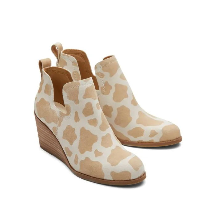 Toms Boots and Booties Kallie Wedge Bootie Cow Print 8211 Women Toms Boots and Booties Kallie Wedge Bootie Cow Print 8211 Women