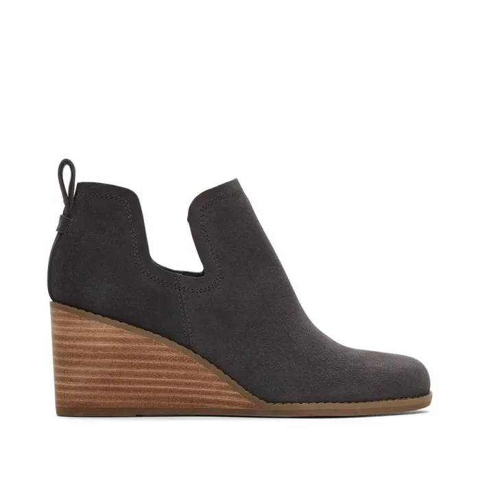 Toms Boots and Booties Kallie Wedge Bootie Grey Suede 8211 Women