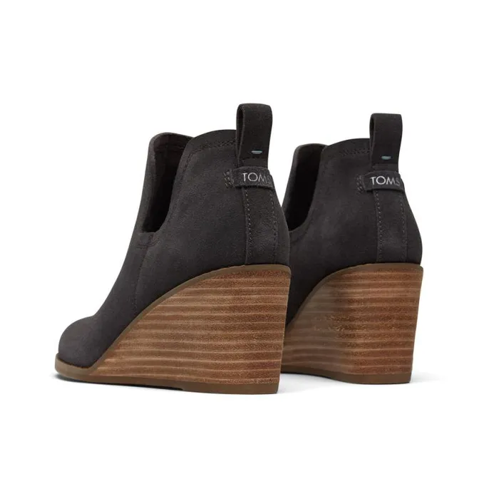 Toms Boots and Booties Kallie Wedge Bootie Grey Suede 8211 Women Toms Boots and Booties Kallie Wedge Bootie Grey Suede 8211 Women