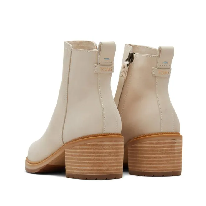 Toms Boots and Booties Marina Heeled Boot Beige Leather 8211 Women Toms Boots and Booties Marina Heeled Boot Beige Leather 8211 Women