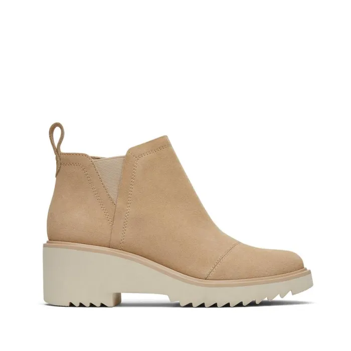 Toms Boots and Booties Maude Wedge Boot Oatmeal Suede 8211 Women