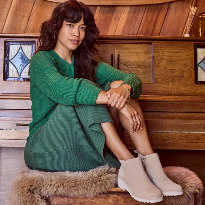 Toms Boots and Booties Maude Wedge Boot Oatmeal Suede 8211 Women Toms Boots and Booties Maude Wedge Boot Oatmeal Suede 8211 Women