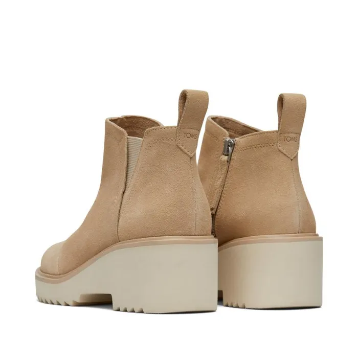 Toms Boots and Booties Maude Wedge Boot Oatmeal Suede 8211 Women Toms Boots and Booties Maude Wedge Boot Oatmeal Suede 8211 Women