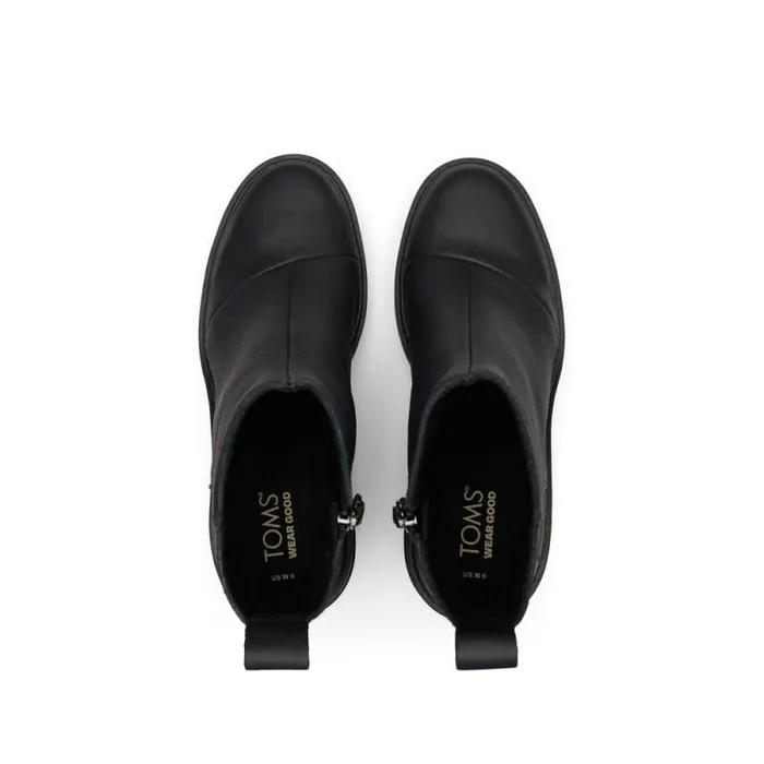 Toms Boots and Booties Rya Heeled Boot All Black Leather 8211 Women Toms Boots and Booties Rya Heeled Boot All Black Leather 8211 Women