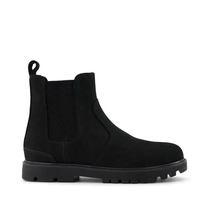 Toms Dress Casual Griffin Boot Black Water Resistant Leather 8211 Men