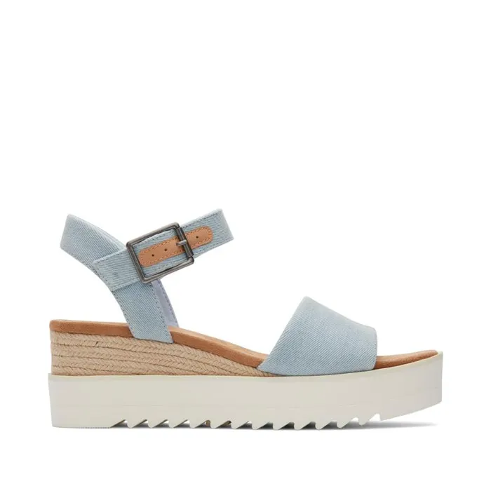 Toms Espadrilles Diana Wedge Sandal Blue Denim 8211 Women