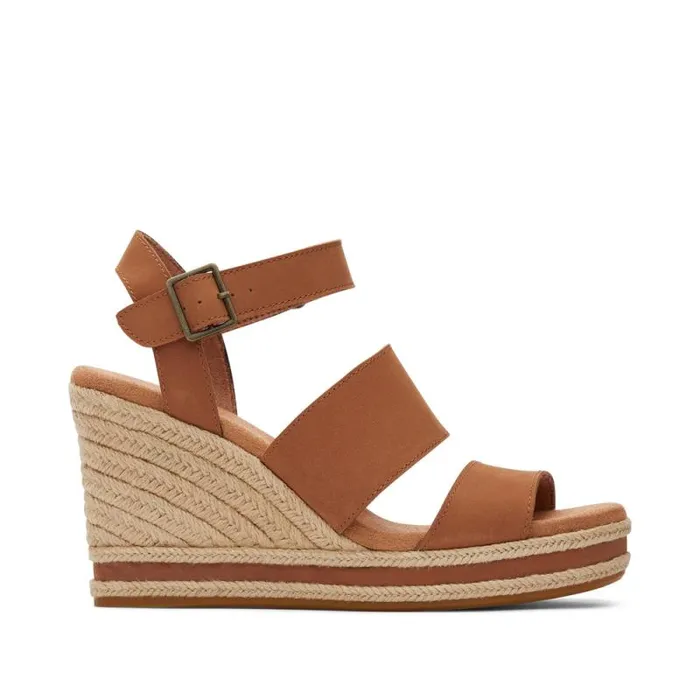 Toms Espadrilles Madelyn Wedge Sandal Leather Tan 8211 Women