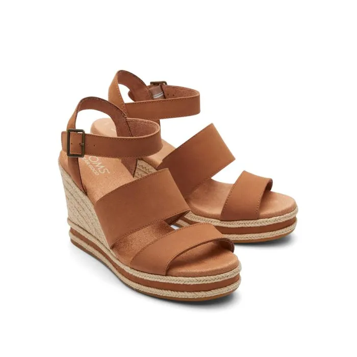 Toms Espadrilles Madelyn Wedge Sandal Leather Tan 8211 Women Toms Espadrilles Madelyn Wedge Sandal Leather Tan 8211 Women