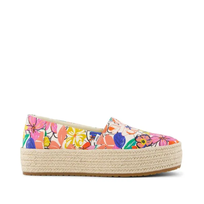 Toms Espadrilles Valencia Platform Espadrille Painted Floral 8211 Women