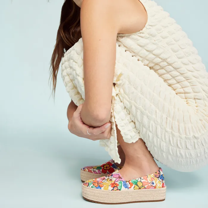 Toms Espadrilles Valencia Platform Espadrille Painted Floral 8211 Women Toms Espadrilles Valencia Platform Espadrille Painted Floral 8211 Women
