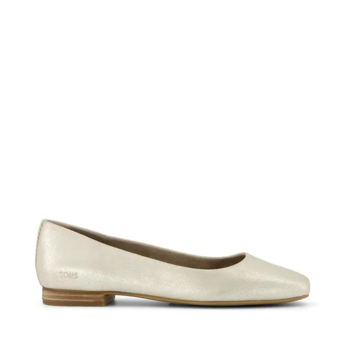 Toms Flats and Loafers Briella Flat Champagne Metallic Suede 8211 Women