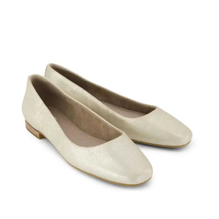 Toms Flats and Loafers Briella Flat Champagne Metallic Suede 8211 Women Toms Flats and Loafers Briella Flat Champagne Metallic Suede 8211 Women