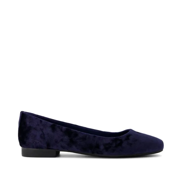 Toms Flats and Loafers Briella Flat Navy Crushed Velvet 8211 Women