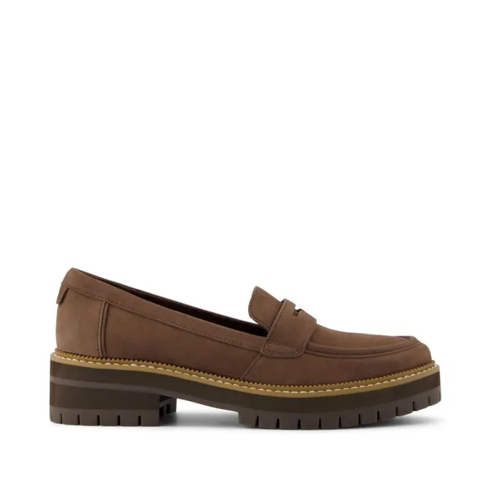 Toms Flats and Loafers Cara Loafer Dark Brown Leather 8211 Women