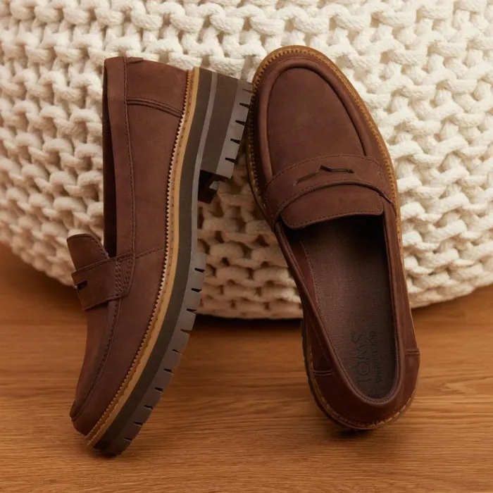 Toms Flats and Loafers Cara Loafer Dark Brown Leather 8211 Women Toms Flats and Loafers Cara Loafer Dark Brown Leather 8211 Women