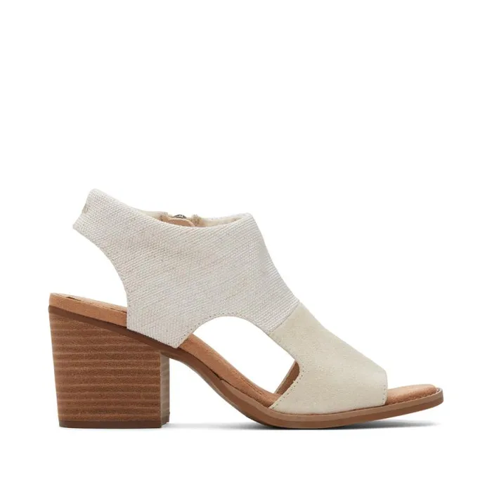 Toms Heels and Wedges Eliana Heeled Sandal Beige Suede 8211 Women