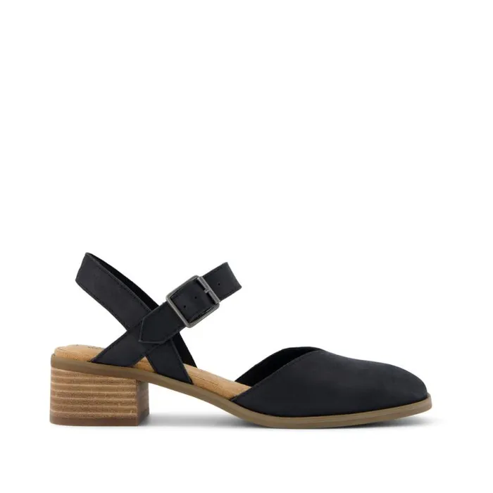 Toms Heels and Wedges Jaclyn Heel Black Leather 8211 Women