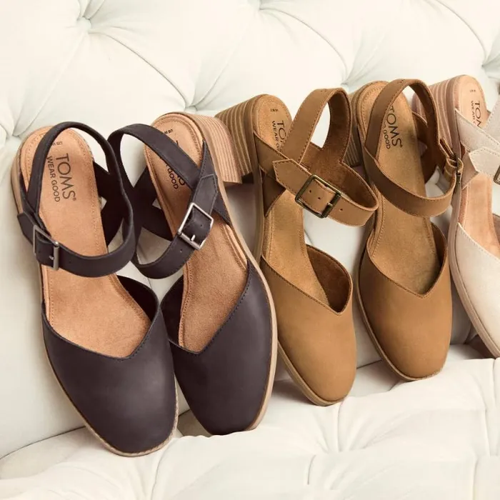 Toms Heels and Wedges Jaclyn Heel Black Leather 8211 Women Toms Heels and Wedges Jaclyn Heel Black Leather 8211 Women