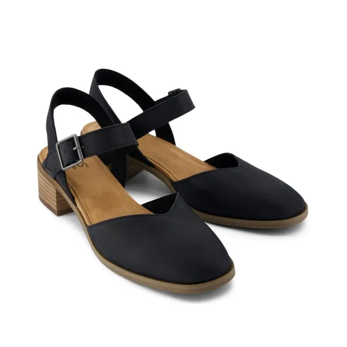 Toms Heels and Wedges Jaclyn Heel Black Leather 8211 Women Toms Heels and Wedges Jaclyn Heel Black Leather 8211 Women