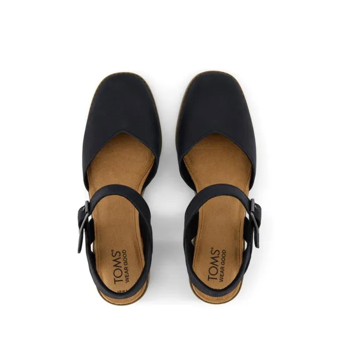 Toms Heels and Wedges Jaclyn Heel Black Leather 8211 Women Toms Heels and Wedges Jaclyn Heel Black Leather 8211 Women