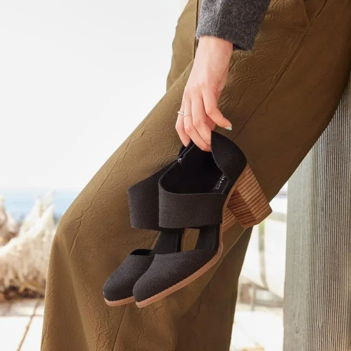 Toms Heels and Wedges Milan Closed Toe Heel Black 8211 Women Toms Heels and Wedges Milan Closed Toe Heel Black 8211 Women