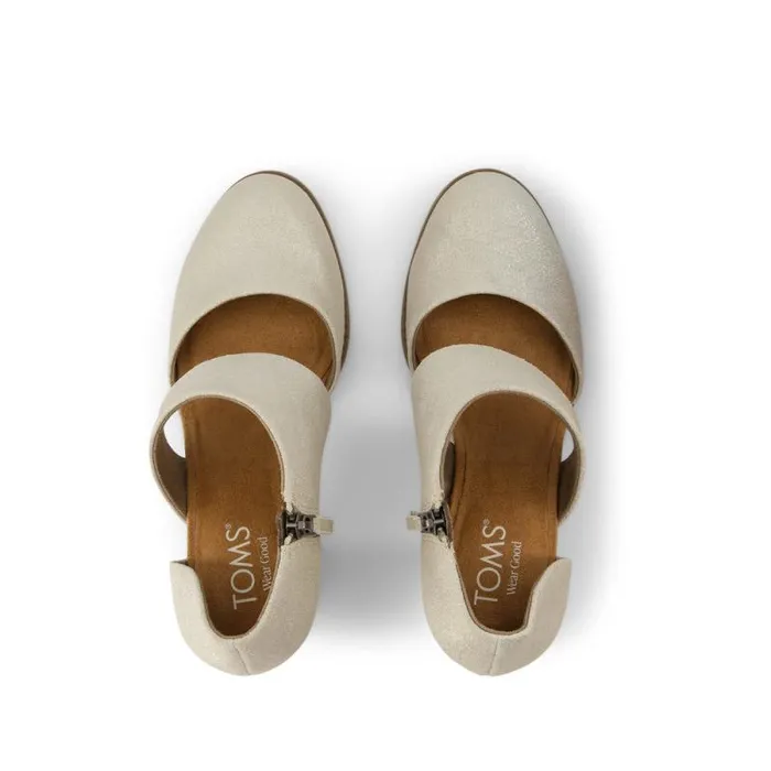 Toms Heels and Wedges Milan Closed Toe Heel Champagne Metallic Suede 8211 Women Toms Heels and Wedges Milan Closed Toe Heel Champagne Metallic Suede 8211 Women