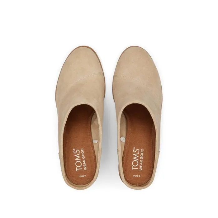 Toms Mules and Slides Evelyn Mule Oatmeal Suede 8211 Women Toms Mules and Slides Evelyn Mule Oatmeal Suede 8211 Women
