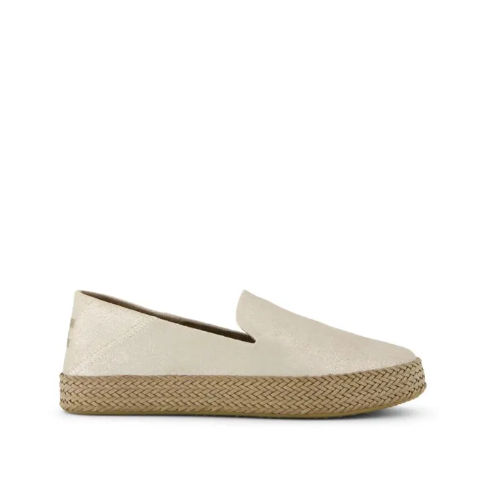 Toms Slip Ons Carolina Espadrille Metallic Champagne Suede 8211 Women