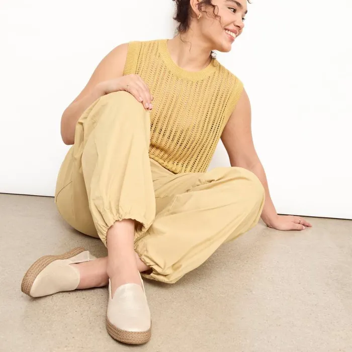 Toms Slip Ons Carolina Espadrille Metallic Champagne Suede 8211 Women Toms Slip Ons Carolina Espadrille Metallic Champagne Suede 8211 Women
