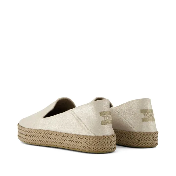 Toms Slip Ons Carolina Espadrille Metallic Champagne Suede 8211 Women Toms Slip Ons Carolina Espadrille Metallic Champagne Suede 8211 Women