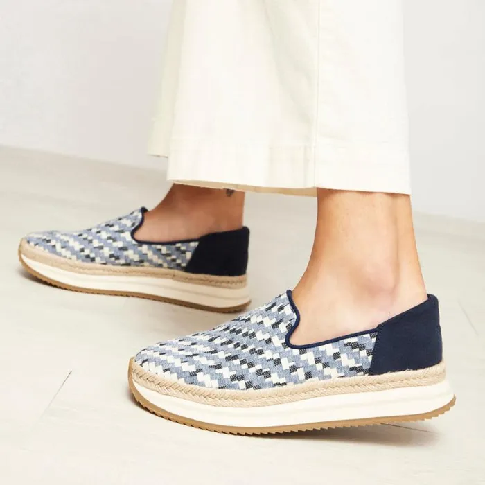 Toms Slip Ons Jocelyn Espadrille Sneaker Denim Blue 8211 Women Toms Slip Ons Jocelyn Espadrille Sneaker Denim Blue 8211 Women